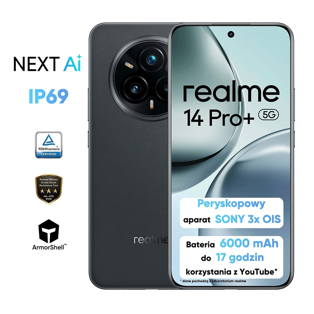 Realme 14 Pro+ 5G 12/512GB szary | realmeshop.pl