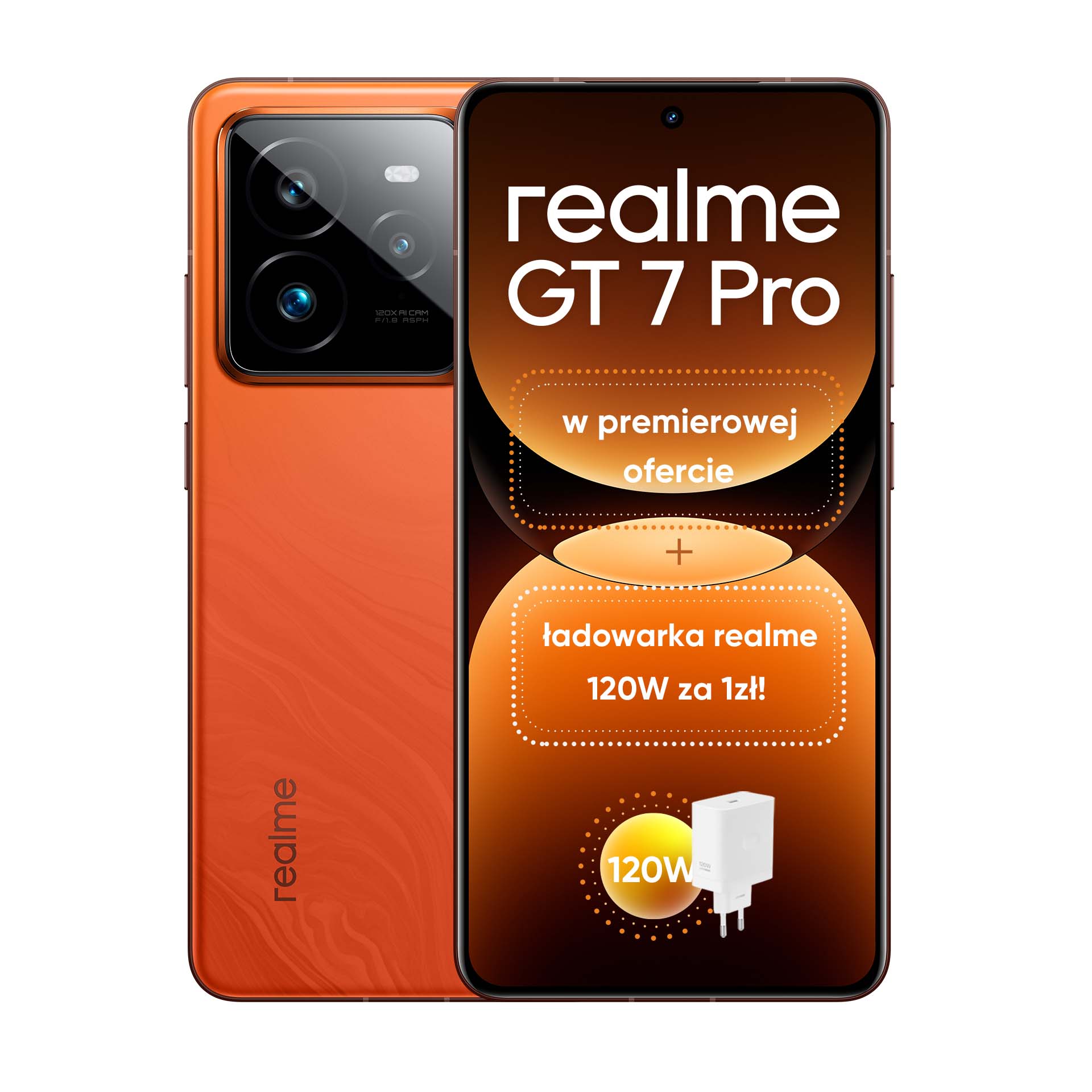 realme GT 7 Pro 12/512 GB pomarańczowy + ładowarka 120W