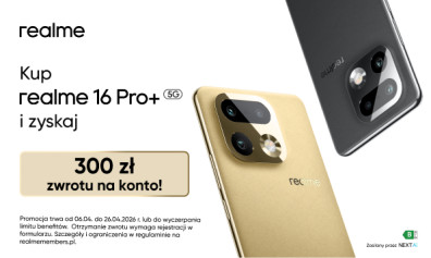 Ostatnia szansa na zwrot gotówki! Kup realme 16 Pro+ 5G i odbierz bonus!
